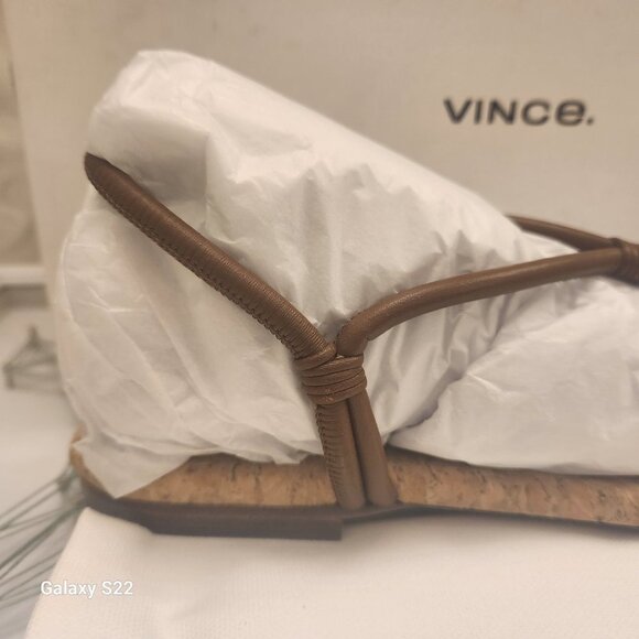 Vince "Hazen" Leather Sandals. Cognac/Dark Brown color. NIB. Size Various - Picture 3 of 11